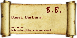 Bussi Barbara névjegykártya